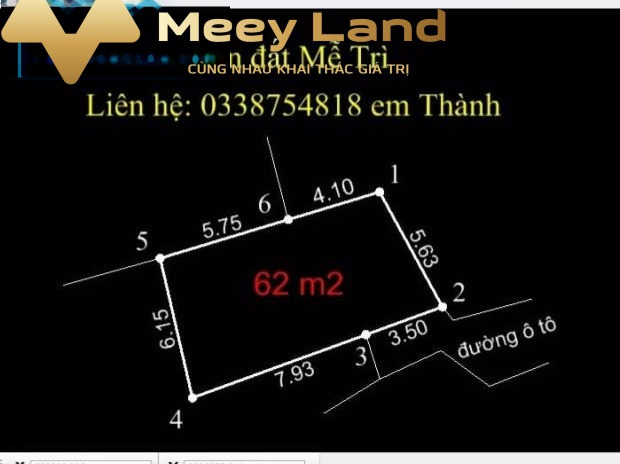 Mễ Trì, Nam Từ Liêm bán đất giá siêu mềm chỉ 4.03 tỷ dt chung 62 m2