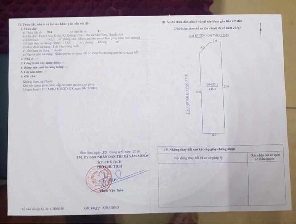 Bán nhà riêng thành phố Sầm Sơn tỉnh Thanh Hóa giá 15.0 triệu/m2-0