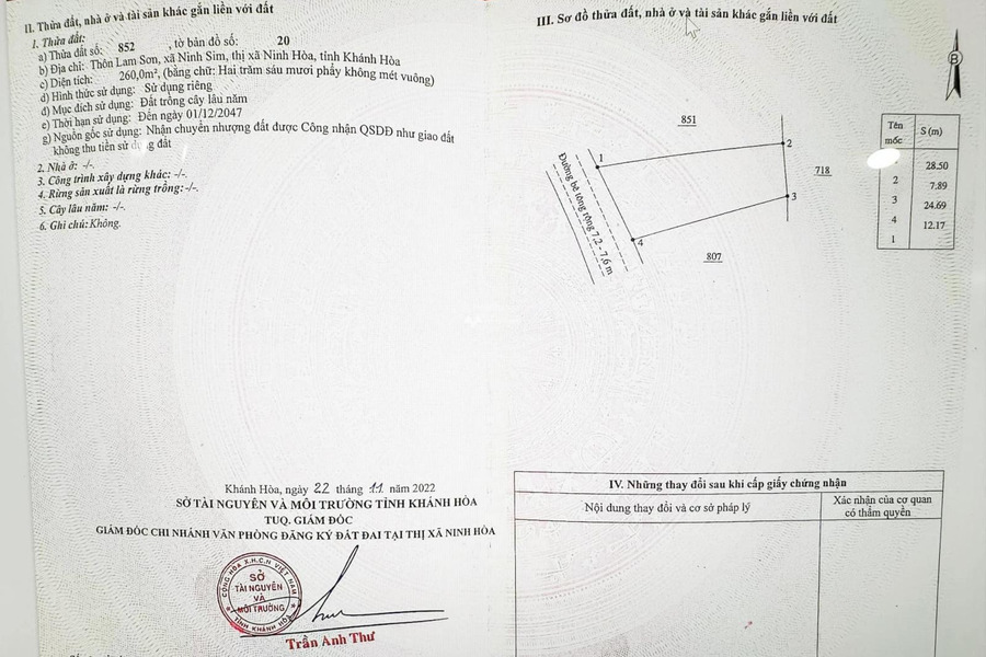 Diện tích gồm 214.6m2 bán đất giá thỏa thuận 1.1 tỷ, hướng Tây-01