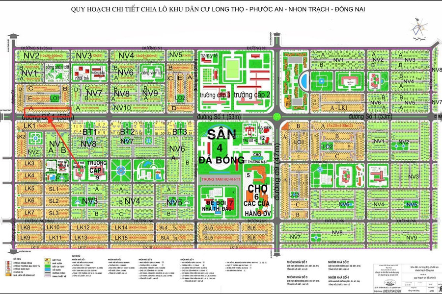 Cực hiếm lô đất LK mặt đường Lê Hồng Phong (53m) dự án HUD Nhơn Trạch, DT 5m x 18m =90m2 giá rẻ -01