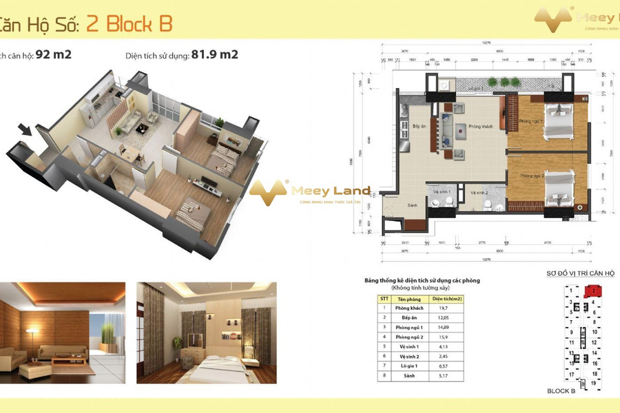 Giá 2 tỷ, bán chung cư với dt là 82m2 vị trí nằm ở Lê Trọng Tấn, An Khánh, hướng Tây, ngôi căn hộ này có 2 PN, 2 WC liên hệ chính chủ-01