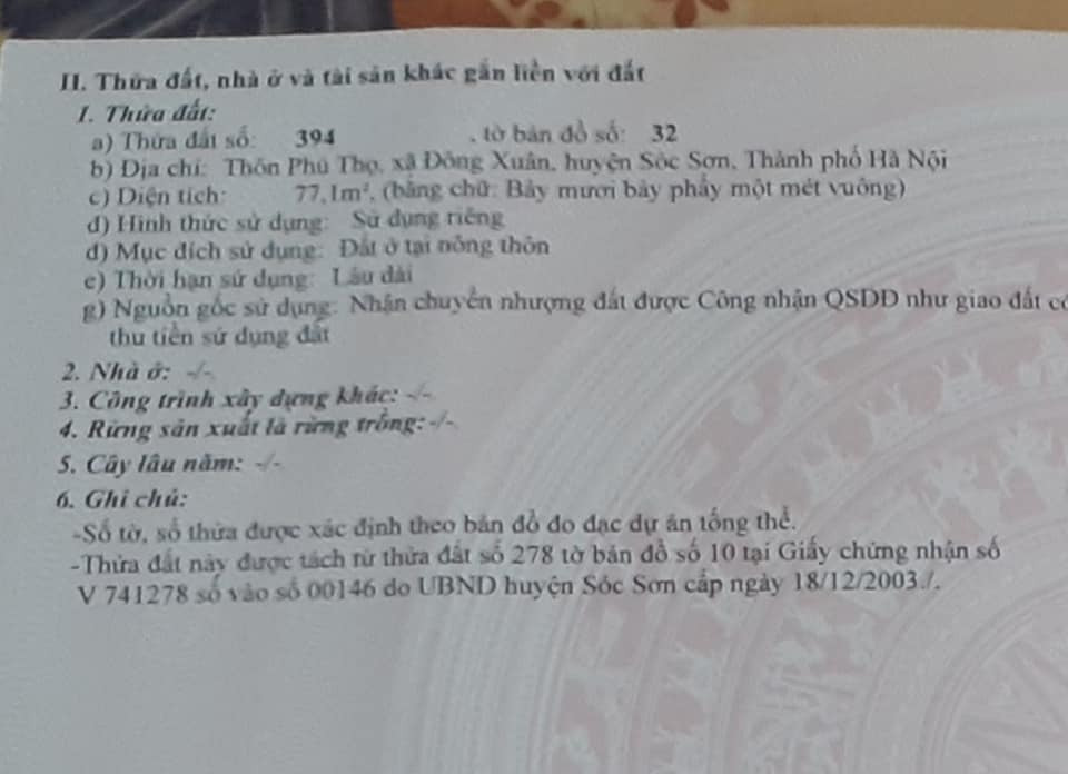 Bán đất huyện Sóc Sơn thành phố Hà Nội giá 21.0 triệu-0