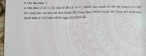 Chính chủ bán cần bán lô đất khu LK 2, DT 90m2 sổ đỏ tại KDT 1567 gần SVĐ Hà Trung, LH: 0982 553 *** -03