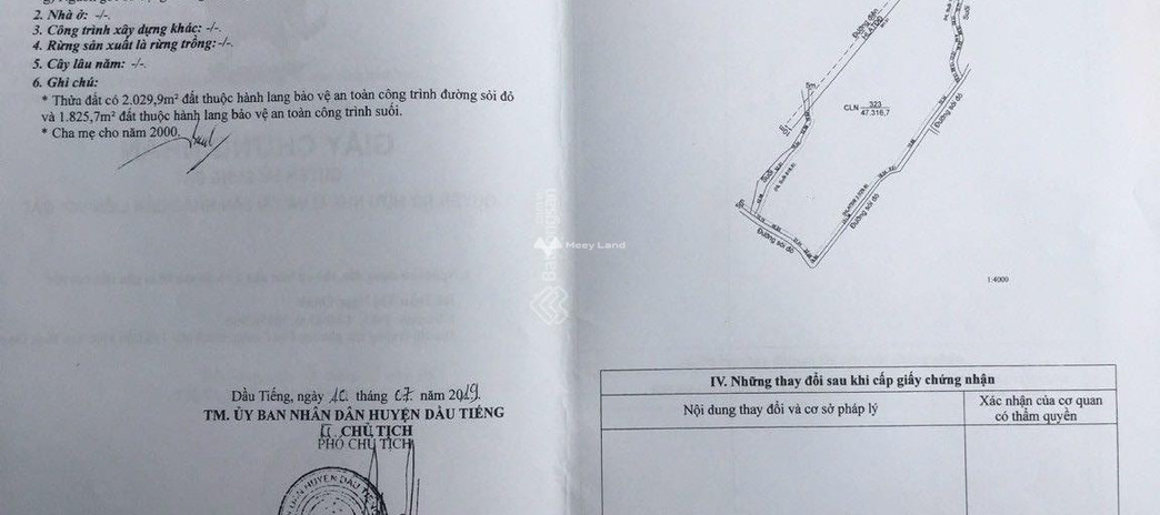 Vị trí đẹp tọa lạc ngay tại Đường 749B, Dầu Tiếng bán đất, giá đề cử chỉ 30 tỷ, hướng Tây - Bắc diện tích quy ước 47000m2