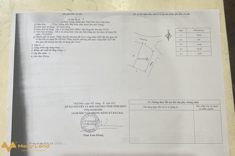 Bán lô góc 2 mặt tiền 755m2, Định Trung, Vĩnh Yên-01