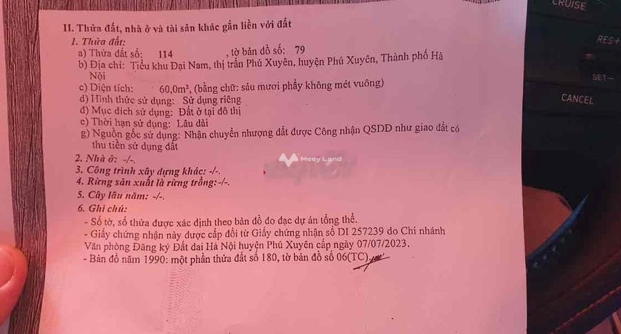 Bán đất tại Phú Xuyên, Hà Nội. Diện tích 60m2-01