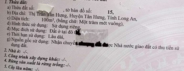 Vị trí thuận lợi ở Tân Hưng, Long An bán đất giá bán cực kì tốt 600 triệu diện tích thực là 100m2-02