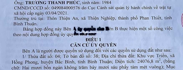 Ở Bắc Bình, Bình Thuận bán đất có diện tích gồm 3843m2-02