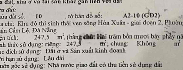 bán đất mặt tiền đường VÕ CHÍ CÔNG, Hoà xuân, Cẩm lệ -03