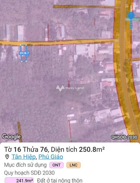 1.25 tỷ bán đất diện tích rộng rãi 250m2 vị trí đặt ở trung tâm Phú Giáo, Bình Dương, hướng Bắc-01
