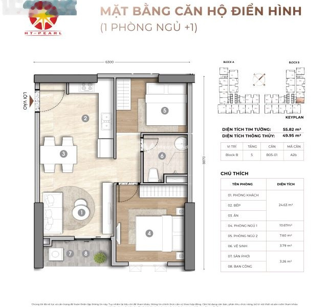Bán căn hộ vị trí nằm ngay ở Nguyễn Bỉnh Khiêm, Bình Dương có diện tích tổng 55m2-01