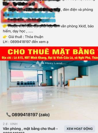 Có nhu cầu, cho thuê sàn văn phòng vị trí nằm tại Vinh, Nghệ An giá thuê đặc biệt 8 triệu/tháng có một diện tích sàn 200m2