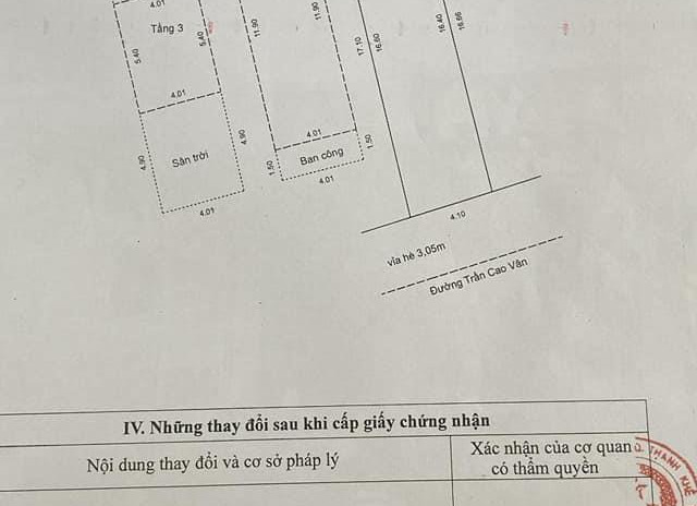 Nhà 3 tầng mặt tiền đường Trần Cao Vân - trung tâm thành phố Đà Nẵng