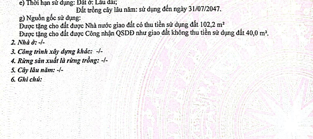 Chỉ 600 triệu sở hữu ngay 142m2, số riêng, đường ô tô, sẵn 102m2 thổ cư