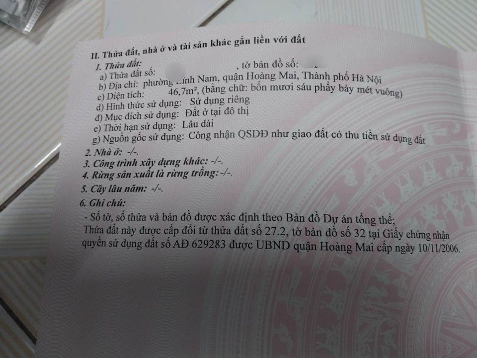 Bán đất quận Hoàng Mai thành phố Hà Nội giá 2.45 tỷ-0