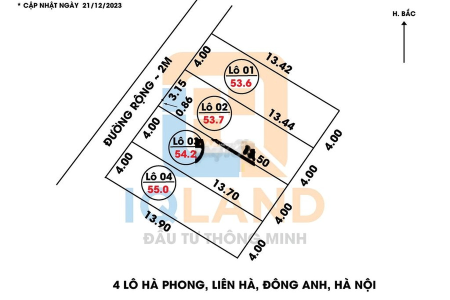 Liên Hà, Hà Nội bán đất giá bán siêu ưu đãi 935 triệu, hướng Tây Bắc có diện tích rộng 55m2-01