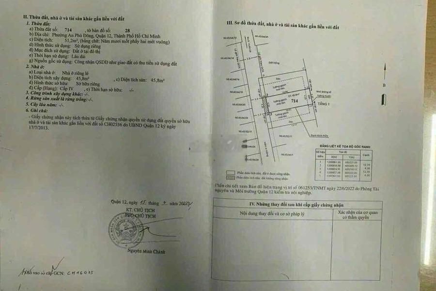  BÁN ĐẤT GIÁ MỀM NHẤT APD. DT 51m2. VƯỜN LÀI. AN PHÚ ĐÔNG. Q12 -01