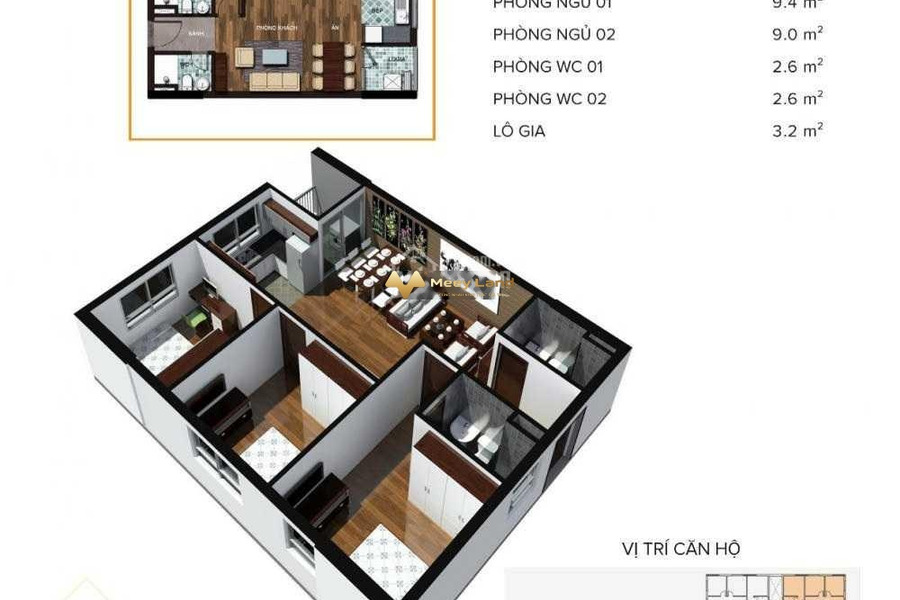 Trong căn hộ nhìn chung gồm 3 phòng ngủ, bán căn hộ hướng Nam nằm tại Quận Hà Đông, Hà Nội, tổng quan căn hộ này thì gồm 3 phòng ngủ, 2 WC giá hợp lý-01