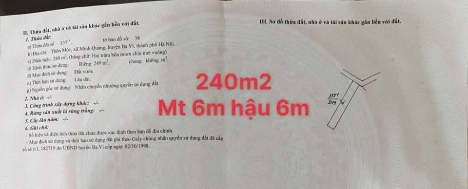 Bán đất huyện Ba Vì thành phố Hà Nội giá 300.0 triệu-2