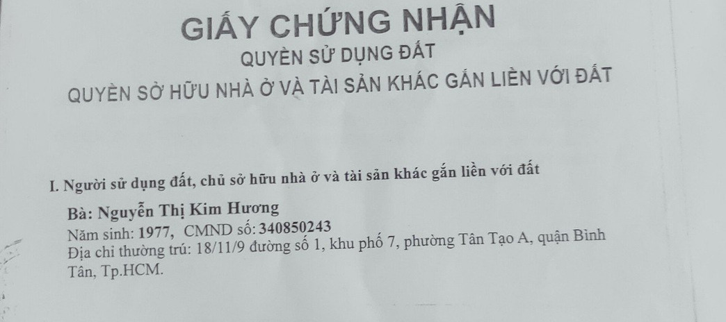 Bán nhà phường Tân Tạo, quận Bình Tân