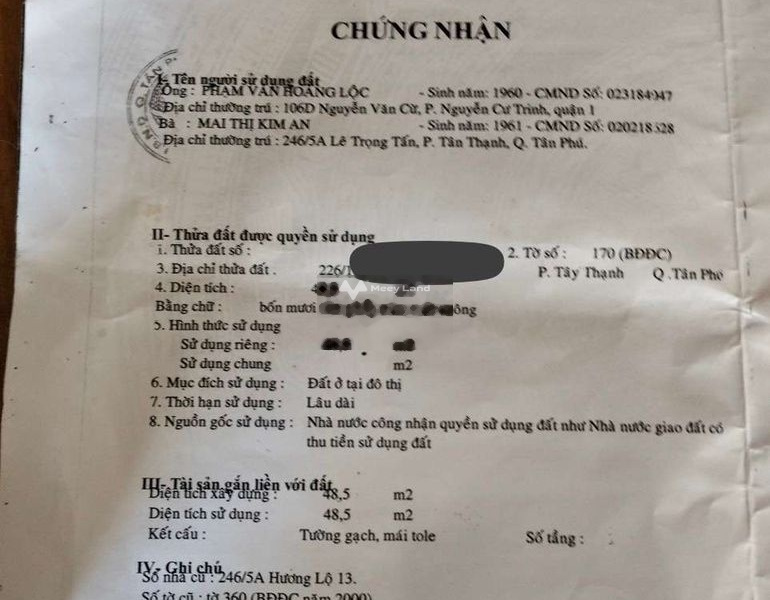 Bán nhà có diện tích 2999m2 vị trí đẹp tọa lạc ngay Tây Thạnh, Tân Phú bán ngay với giá khởi điểm 3.6 tỷ trong nhà tổng quan bao gồm 3 PN, 2 WC-01