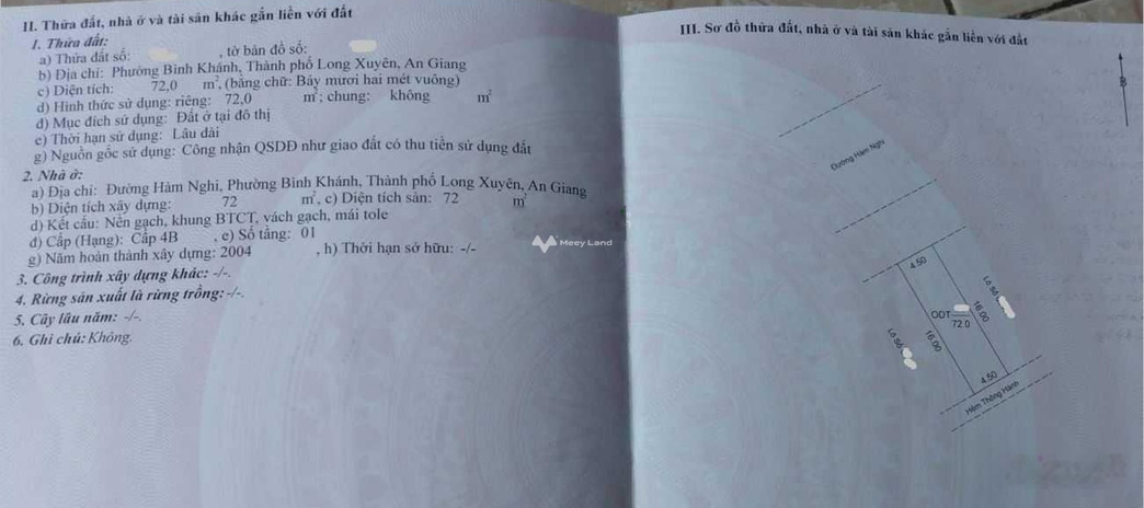 Vị trí hấp dẫn ngay tại Hàm Nghi, Long Xuyên bán nhà bán ngay với giá ưu đãi từ 5.9 tỷ