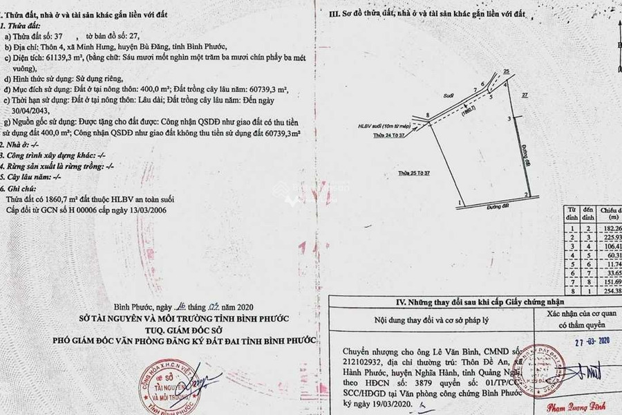 Bán đất 27 tỷ Minh Hưng, Bình Phước có diện tích 61100m2-01