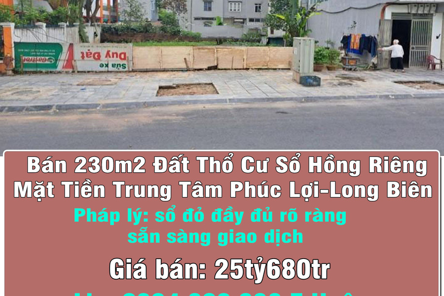 Chính chủ bán 230m2 đất thổ cư sổ hồng riêng, mặt tiền trung tâm Phúc Lợi, Long Biên-01