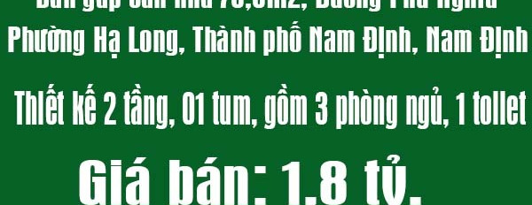 Bán gấp căn nhà 79,9m2, đường Phù Nghĩa, Phường Hạ Long, Thành phố Nam Định, Nam Định-02