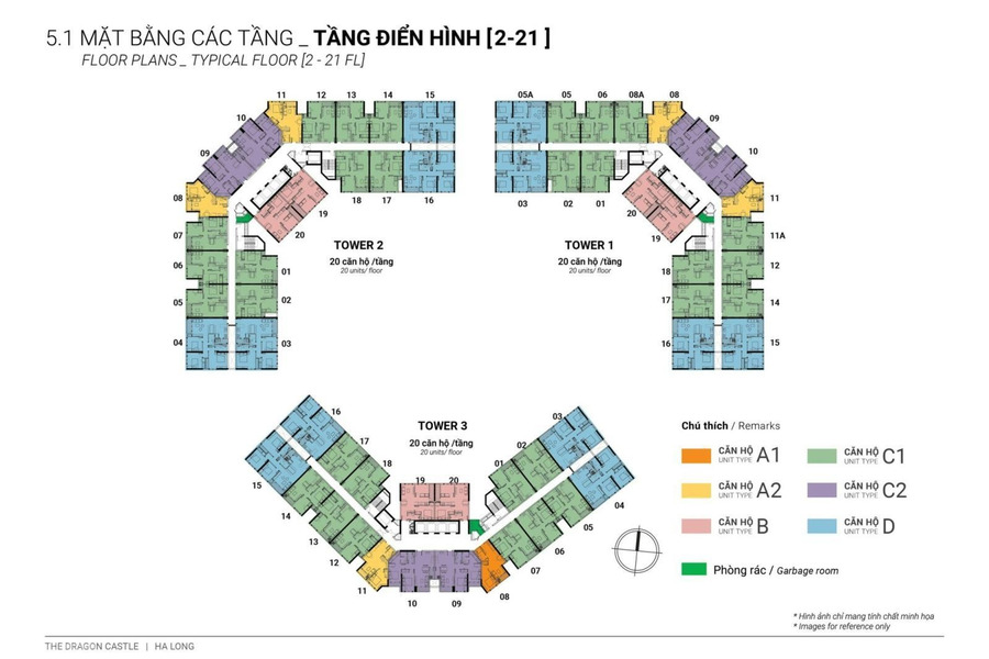 Diện tích chung 52m2, bán căn hộ giá bán cực tốt từ 1.2 tỷ nằm ngay Bãi Cháy, Quảng Ninh, tổng quan gồm có 2 PN không ngập nước-01