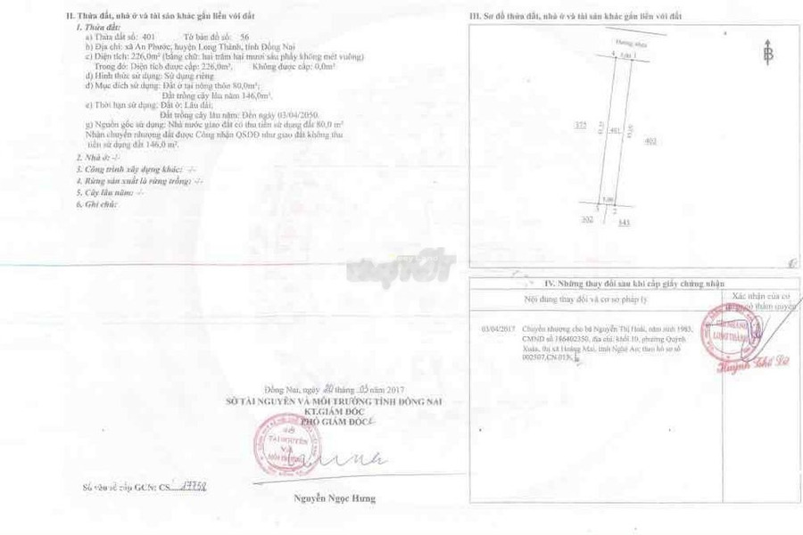 Cực sốc bán mảnh đất, 226m2 giá bán khoảng từ 4.5 tỷ mặt tiền tọa lạc gần An Phước, Long Thành, hướng Tây Bắc khu vực đông đúc-01