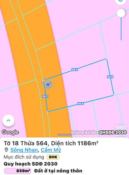 Cần bán đất huyện Cẩm Mỹ tỉnh Đồng Nai giá 2 tỷ-01