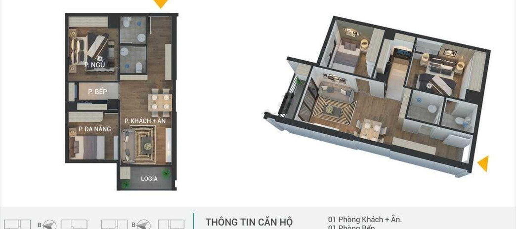 Khoảng 2.5 tỷ bán căn hộ diện tích thực như trên hình 54.8m2 vị trí nằm ngay ở Hoàng Mai, Hà Nội