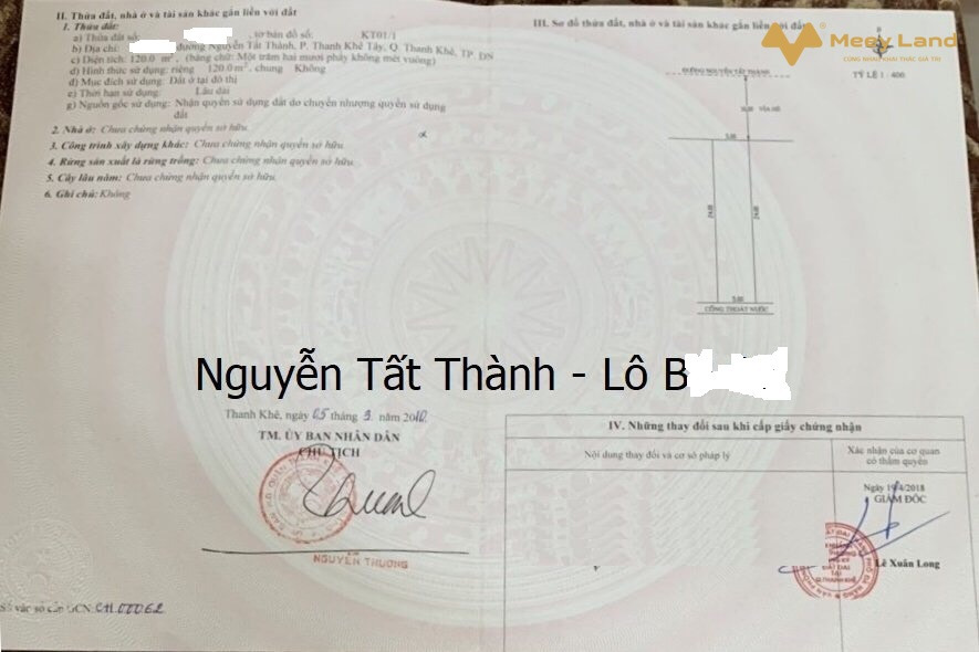 Cần tiền bán 2 lô đất liền kề Nguyễn Tất Thành, Thanh Khê Tây, Thanh Khê-01