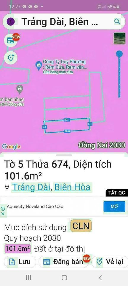 Bán đất thành phố Biên Hòa tỉnh Đồng Nai giá 1.25 tỷ-2