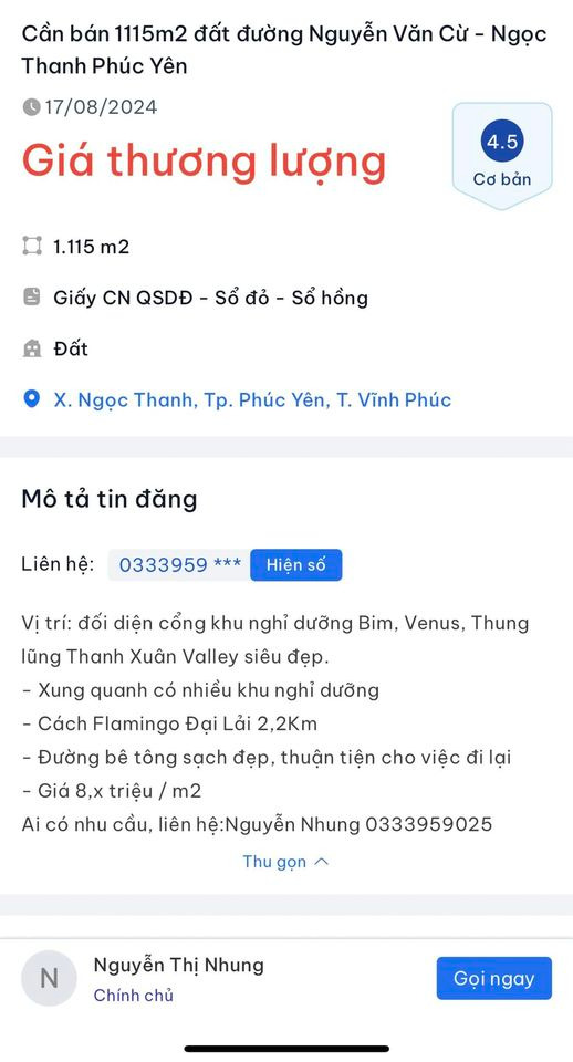 Bán đất huyện Sóc Sơn thành phố Hà Nội giá 8.0 triệu/m2-3