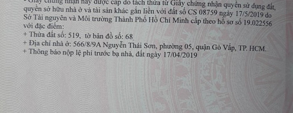 Đất chính chủ Nguyễn Thái Sơn, Phường 5, Gò Vấp 41m2 - Giá 3.35 tỷ-02