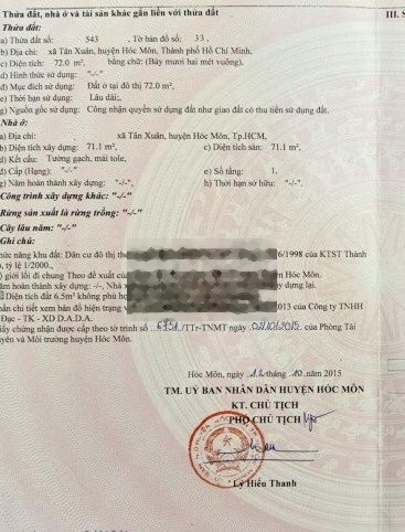 CẦN BÁN CĂN NHÀ CẤP 4 LÊ THỊ HÀ, XÃ TÂN XUÂN, HÓC MÔN 72M2 GIÁ 1,9 TỶ -01