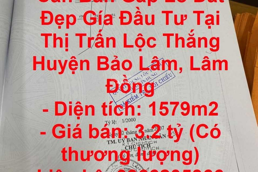 Có vấn đề về tài chính bán mảnh đất, 1579m2 giá đề cử từ 3.2 tỷ vị trí đẹp tọa lạc ngay trên Lộc Thắng, Lâm Đồng không tiếp trung gian-01