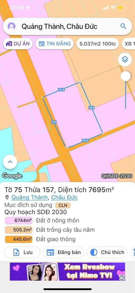 Bán đất huyện Châu Đức tỉnh Bà Rịa - Vũng Tàu giá 5.0 tỷ-0