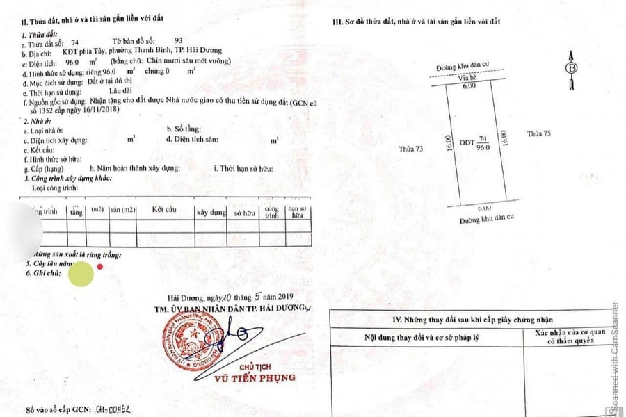 Bán đất tại Thanh Bình, Hải Dương. Diện tích 96m2-01