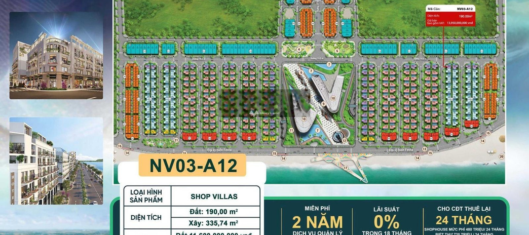 Vlasta Sầm Sơn bán shophouse 11.64 tỷ diện tích 190m2 vị trí đẹp tọa lạc gần Quảng Hùng, Sầm Sơn tin chính chủ