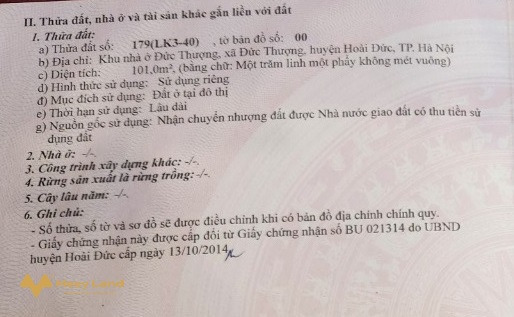 Bán lô đất tại khu nhà ở Đức Thượng, xã Đức Thượng, Hoài Đức