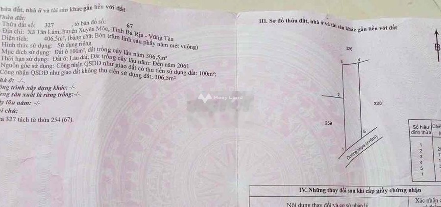 Giá bán giao lưu 860 triệu, Bán đất diện tích thực tế 410m2 vị trí mặt tiền gần Tân Lâm, Xuyên Mộc cảm ơn bạn đã đọc tin-01