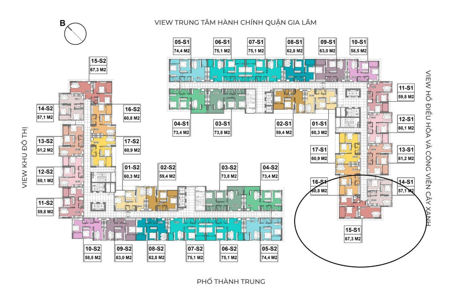 Bán chung cư ngay Trâu Quỳ, Hà Nội. Diện tích 67,3m2-01