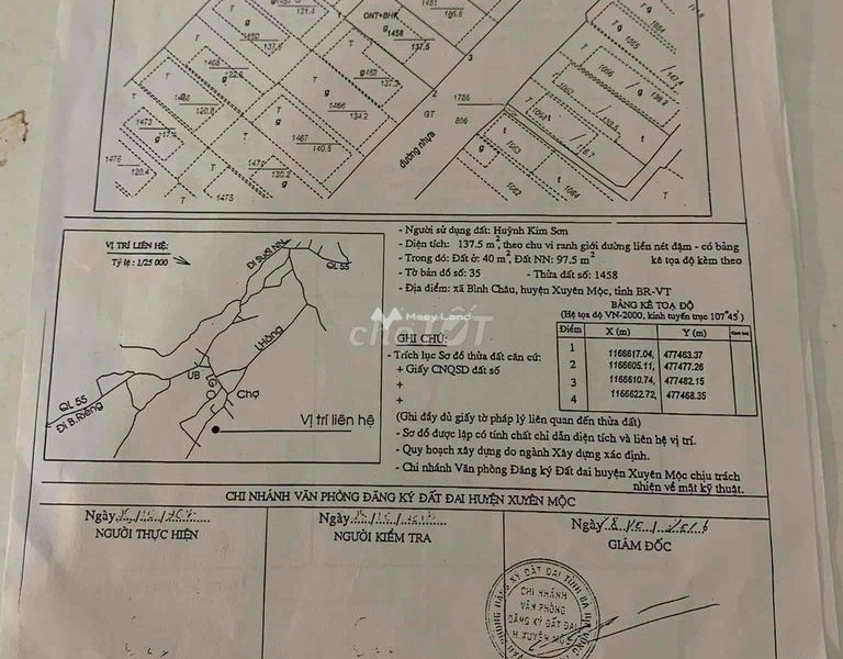 Khoảng 3.5 tỷ bán đất diện tích tổng 1375m2 vị trí đặt tọa lạc gần Bình Châu, Xuyên Mộc-01