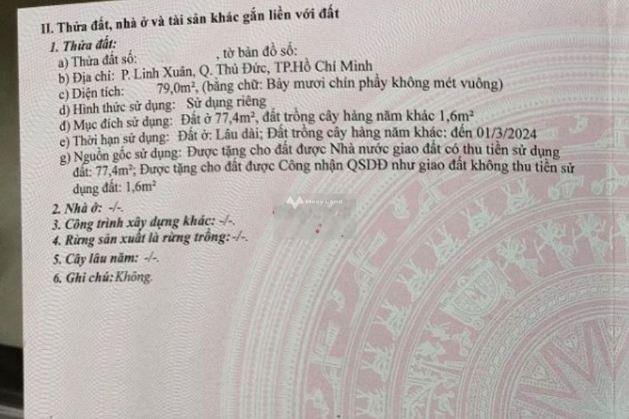 Giá giao lưu từ 4.5 tỷ bán đất với diện tích 79m2 vị trí ở Đường Số 8, Linh Xuân, hướng Tây Nam-01