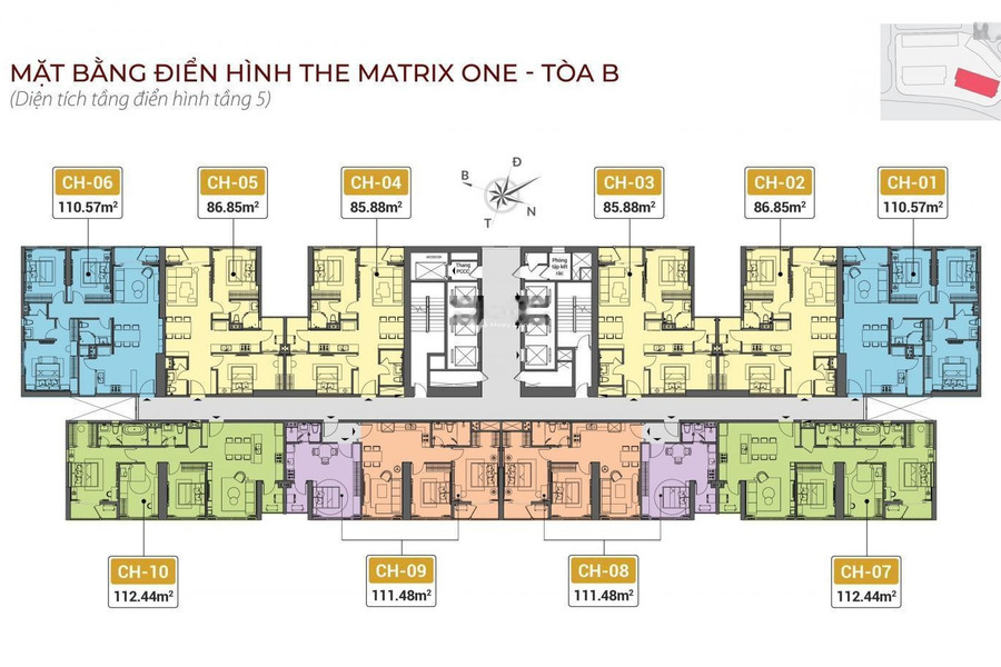 Dự án The Matrix One, bán căn hộ vị trí thuận lợi tọa lạc tại Lê Quang Đạo, Mễ Trì có diện tích chính 112m2-01