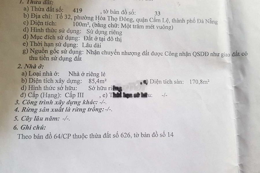 Bán nhà MT Bình Thái 4 Cẩm Lệ -01