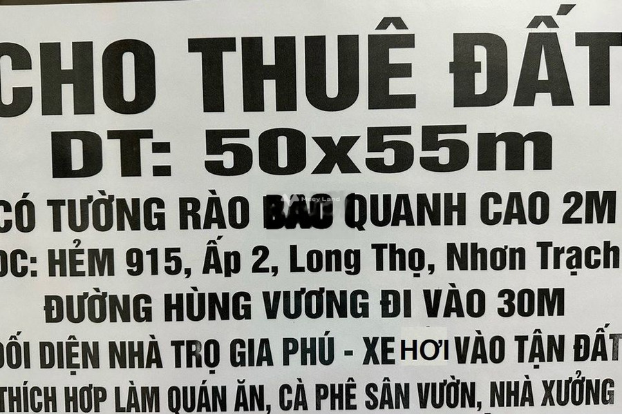 12 triệu/tháng cho thuê đất diện tích 2500m2 vị trí thuận lợi tọa lạc ngay tại Ấp 2, Long Thọ-01